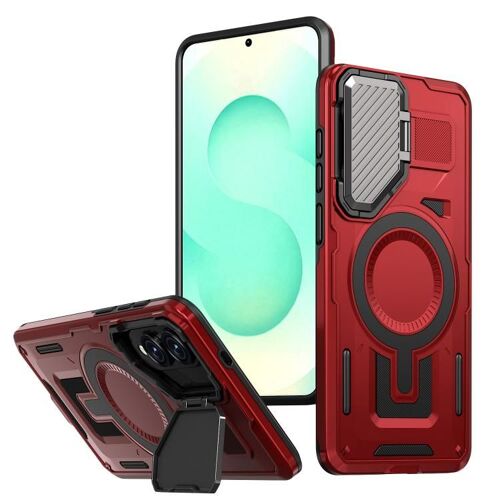 Coque Magsafe Pour Samsung Galaxy S25 Edge 5g, Rouge