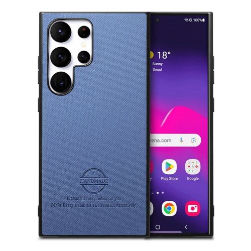 Coque En Cuir Pour Samsung Galaxy S21 Ultra 5g, Bleu