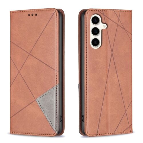 Étui En Cuir Magnétique Pour Samsung Galaxy S23 Fe 5g, Brun