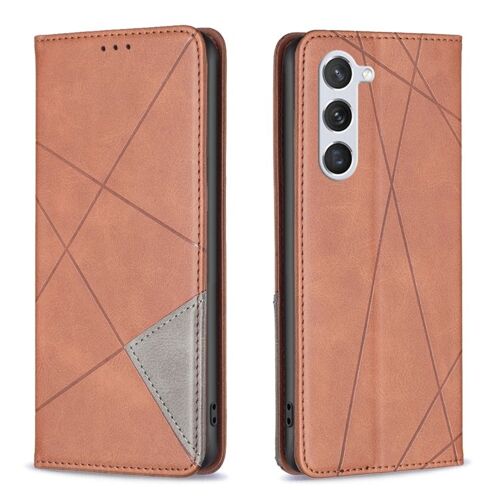 Étui En Cuir Magnétique Pour Samsung Galaxy S25 5g, Brun