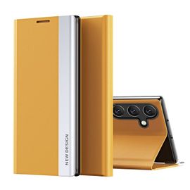 Étui En Cuir Pour Samsung Galaxy S25 5g Avec Absorption Électrolytique, Jaune
