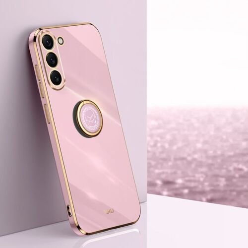 Coque Xinli 6d En Tpu Pour Samsung Galaxy S24+ 5g Avec Support, Cerise Violette