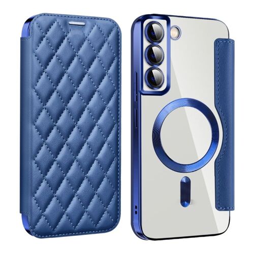 Étui Cuir Rfid Antivol Magsafe Pour Samsung Galaxy S23+ 5g, Bleu Foncé