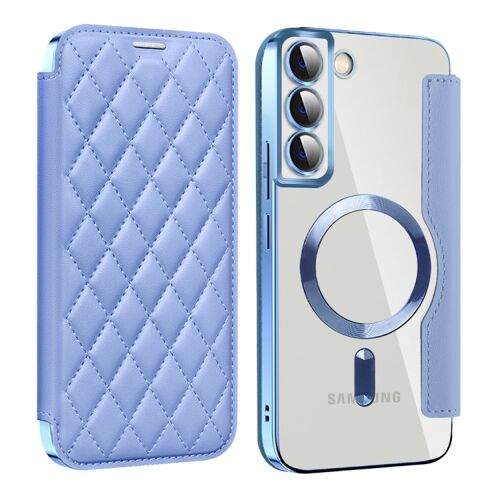 Étui Cuir Rfid Antivol Magsafe Pour Samsung Galaxy S22+ 5g, Bleu