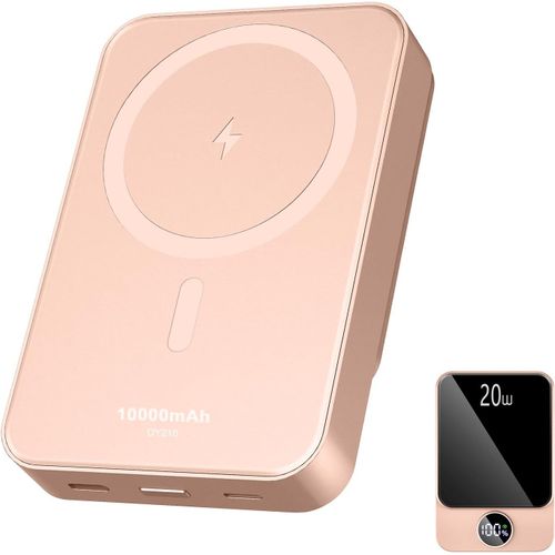 Batterie Externe Magnétique, 10000mah Power Bank Pd 20w Charge Rapide, Powerbank Sans Fil Usb-C Input&output Écran Led, Chargeur Externe Compatible Avec Iphone 16 15 14 13 Pro Max Samsung Android Etc