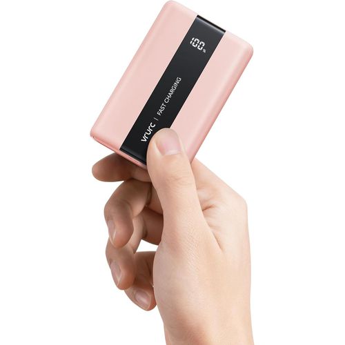 Batterie Externe 20000mah Qc 22.5w Mini Power Bank Usb C Charge Rapide En Pd 20w Batterie Portable Avec 3 Ports Usb Sortie Et Led Display Pour Iphone,Huawei,Xiaomi Etc (Rose)