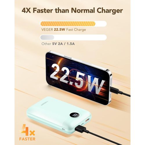 Batterie Externe 20000mah,22.5w Charge Rapide,Batterie Portable Pd Et Qc 3.0,Power Bank Usb C Pour Iphone 14/12/11/X Samsung S22/S21 Huawei Ipad,Veste Chauffante