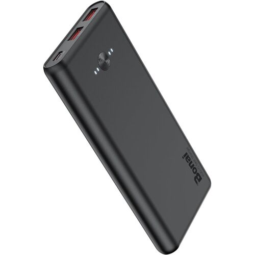 Banque D'alimentation 10000 Mah - Ultra Fine, Entrée Et Sortie Usb-C, Charge Rapide 3a, Batterie Externe Portable Pour Téléph Portables - Compatible Avec Iphone Samsung Xiaomi Huawei
