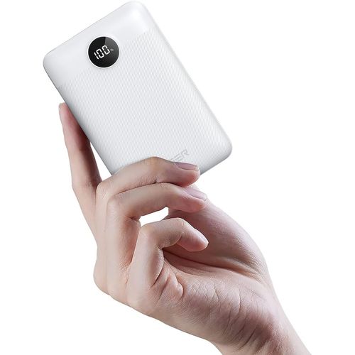 External Battery 20000mah, Portable Charger With Quick Charge Pd/Qc And Led Display, 3 Outputs Usb C Compact Power Bank, Compatible With Iphone/Ipad/Samsung/Huawei/Xiaomi, Etc. \ White