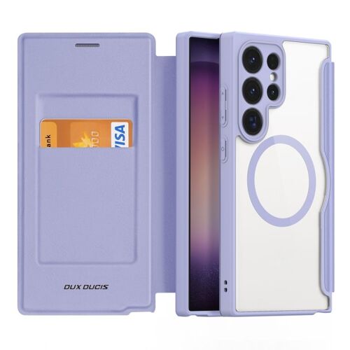 Étui Dux Ducis Skin X Pro Pour Samsung Galaxy S24 Ultra 5g - Cuir, Pc Et Tpu, Compatible Magsafe, Violet