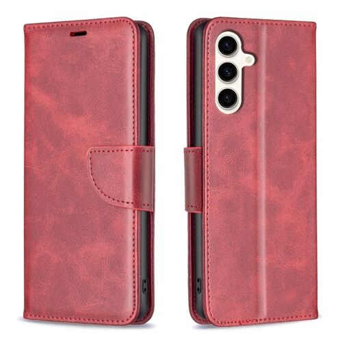 Étui En Cuir D'agneau Pour Samsung Galaxy S24 Fe 5g - Couleur Unie, Rouge