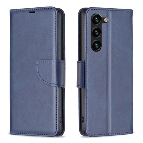 Étui En Cuir D'agneau Pour Samsung Galaxy S25+ 5g, Bleu