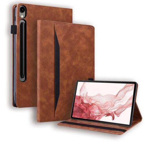 Étui en cuir pour Samsung Galaxy Tab S9 FE+, Brun