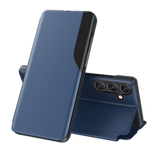 Étui en cuir pour Samsung Galaxy S25 5G, Bleu saphir