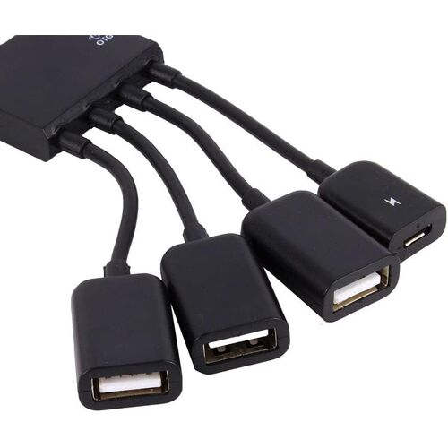 SUBZONAL-Câble Adaptateur Hub Hôte USB OTG Multifonctionnel à 4 Ports, pour Tablette, Smartphone, Connexion Clavier, Souris, Lecteur de Cartes