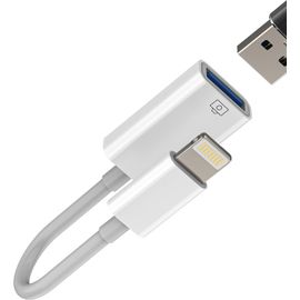 lbgwp60-Adaptateur Lightning Vers Usb Pour Apple Iphone 14 13 12 Pro Ipad Câble Otg Clé Photo Lecteur Cartes Jack Clavier Adaptateur Caméra Externe Lecteur Carte Mémoire Souris Transfert Ip