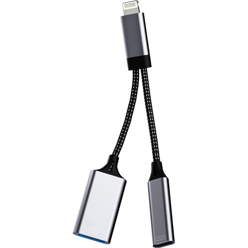 lbgwp60-Adaptateur Lightning A Usb Câble Otg (2 In1) Pour Iphone Charge Clé Lecteur Usb-A 3.0 Femelle Jack Ipad Apple Mfi Certifié Caméra Transfert Porte Clavier Souris Téléphone Mémoire Stick Ip Usb