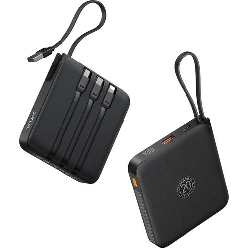 Batterie Externe 20000mah Avec 4 Câbles Intégrés Mini Power Bank Usb C 22.5w Charge Rapide Batterie Portable Avec Affichage Led Pour Iphone Huawei Xiaomi