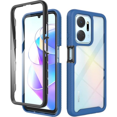 KAL-Coque Transparente Pour Honor X7A Antichoc Housse Full Body Protection, Étui Antipoussière Incassable [Avec Protecteur D'Écran], Bleu Foncé