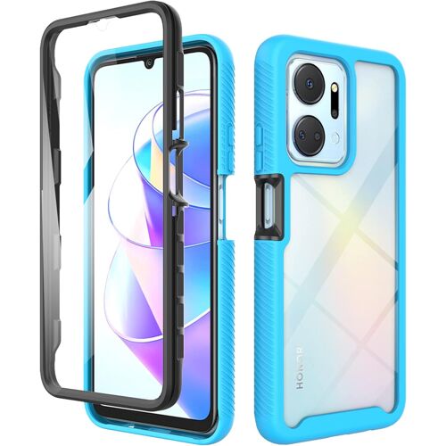 KAL-Coque Transparente Pour Honor X7A Antichoc Housse Full Body Protection, Étui Antipoussière Incassable [Avec Protecteur D'Écran], Bleu Clair