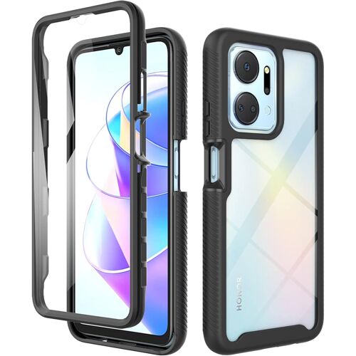 KAL-Coque Transparente Pour Honor X7A Antichoc Housse Full Body Protection, Étui Antipoussière Incassable [Avec Protecteur D'Écran], Noir