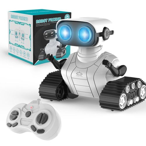 Jouets Robots, Jouets Pour Enfants Robots Télécommandés Rechargeables, Robot Emo Avec Démonstration Automatique, Tête Et Bras Flexibles, Mouvements De Danse, Musique Et Yeux Lumineux À Led, Jouets Pou