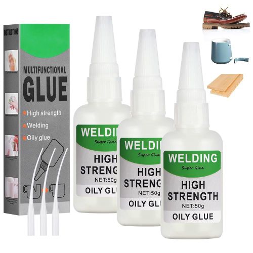 Colle Instantanée Extra Forte,Colle À Base D'huile,Universelle Puissante,Séchage Rapide,Résistante À L'huile Pour Plastique,Cuir,Métal,Bois,Céramique (50g).[X2]