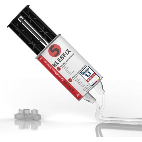KALANKA-DIP-Tools KLEBFIX - Colle Epoxy Bi-Composant - Soudure a Froid pour Bois, Métal, Verre, Plastique et Plus en Seulement 5min - transparent (1x25ml)