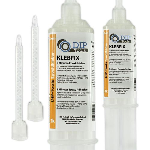 KLEBFIX-Colle Epoxy Bi-Composant-Soudure a Froid pour Bois,Métal,Verre,Plastique et Plus en Seulement 5min-transparent (2x25ml)