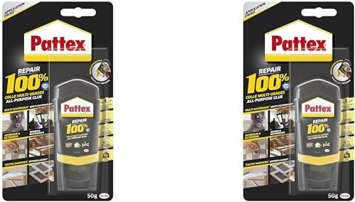 Repair 100% Colle Multi-usages,colle forte transparente pour tous types de travaux à l`intérieur et l`extérieur,colle liquide multimatériaux,flacon 50 g (Lot de 2)