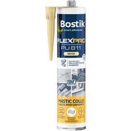 SUBZONAL-Bostik Mastic Colle Flexpro PU811 ¿ Colle et Jointe Tous Matériaux ¿ Multi-Usages ¿ Intérieur/Extérieur et Milieux Humides ¿ Formule Polyuréthane Haute Performance ¿ Couleur : Beige ¿ 300 ml