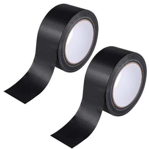 2 Rouleaux Ruban Adhésif Toilé Waterproof,Ruban Adhésif Toilé Noir,Duct Tape,Imperméable Réparations et Bricolage pour Tous Types Réparations Consolider Colmater Connecter,30 mm x 50 m