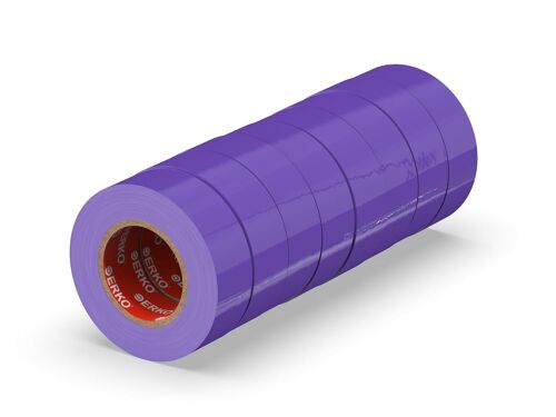 Ruban adhésif isolant électrique PVC 19mm x 20m 8 pièces Violet Réparation de câbles électriques Très flexible avec une forte adhérence Résistant aux produits chimiques,chatertone