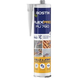 SUBZONAL-Bostik Mastic Colle Flexpro PU 790 ¿ Colle et Jointe Tous Matériaux ¿ Multi-Usages ¿ Intérieur/Extérieur et Milieux Humides ¿ Formule Polyuréthane Haute Performance ¿ Couleur : Blanc ¿ 300 m