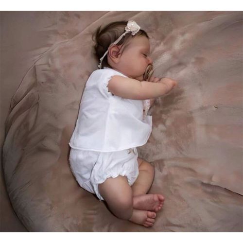 Poupée Reborn Fille Baby Nouveau-né Vrai Poupée Bébé Endormie Réaliste 50cm