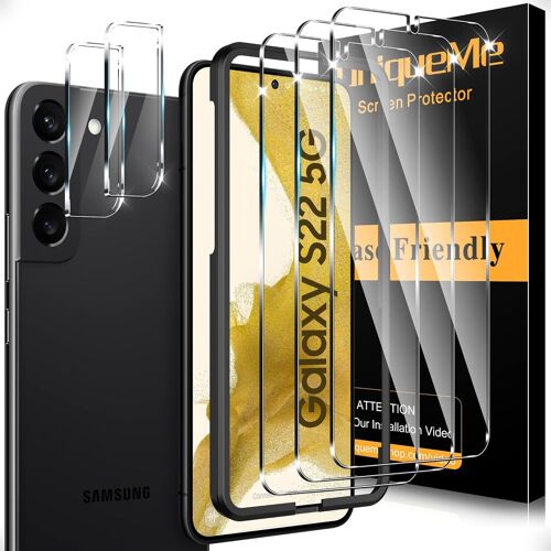 5 Pi¿¿ces Verre Tremp¿¿ pour Samsung S22 Protection, 3 Pi¿¿ces Protection Ecran 2 Pi¿¿ces Verre Tremp¿¿ Protection d'objectif,Compatible avec ID d'empreintes Digitales