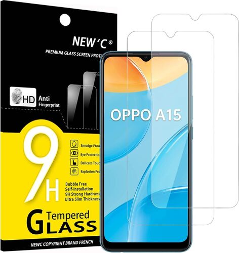 Pack Of 2, Tempered Glass Screen Protector For Oppo A15, Oppo A15s, Effective Anti-Scratch, Bubble-Free ¿ Ultra Resistant (0.33 Mm Hd Ultra Transparent) 9h Hardness Glass