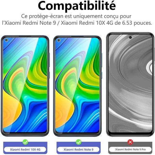 Kal-Lot De 3, Verre Trempé Pour Xiaomi Redmi Note 9, Xiaomi Redmi 10x 4g, Film Protection Écran Efficace Contre Les Rayures -Ultra Résistant (0,33mm Hd Ultra Transparent) Dureté 9h Glass