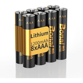 lbgwp60-Piles Lithium Aaa 1.5V - 1200Mah Haute Capacité, Sortie Constante, Faible Auto-Décharge Ultimate Power For High Drain Devices, Non-Rechargeable (8 Pack)