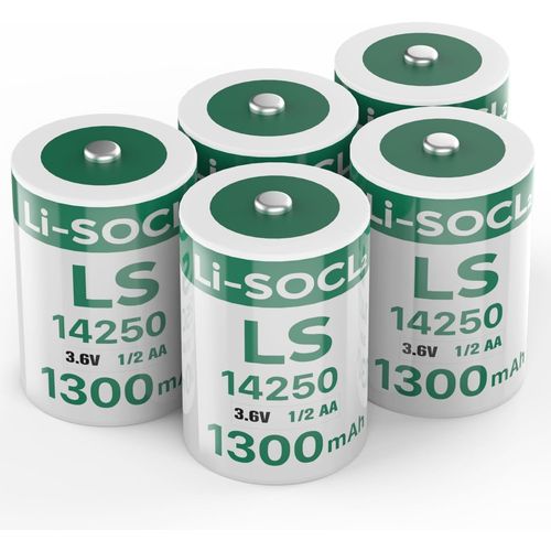 lbgwp60-Lot De 5 Piles Au Lithium Ls14250 3,6 V 1/2 Aa 1300 Mah Non Rechargeables