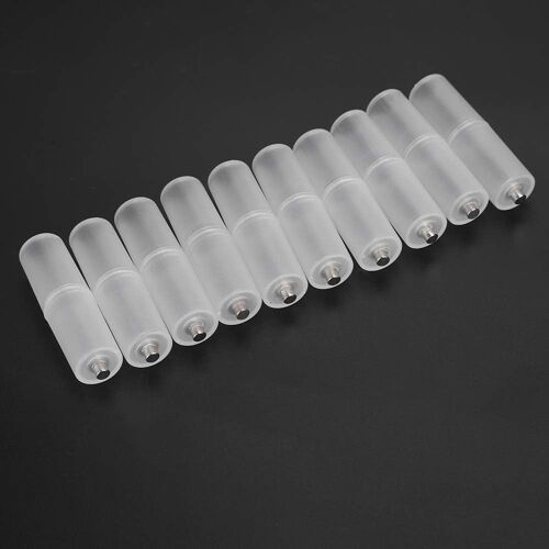 10PCS AAA to, Adaptateur de Convertisseur de Piles Cas de Taille AA Batterie Batterie Support Boîtier de Batterie Transparent (Transparent)
