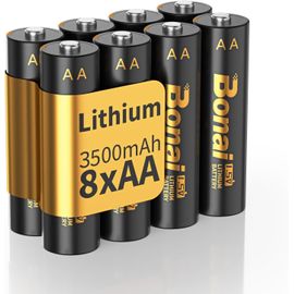 lbgwp60-Piles Lithium Aa 1.5V - 3500Mah Haute Capacité, Sortie Constante, Faible Auto-Décharge Ultimate Power For High Drain Devices, Non-Rechargeable (8 Pack)