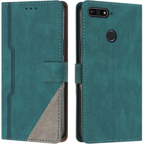 Coque Pour Huawei Y6 2018 / Honor 7a, Housse En Cuir Pu Portefeuille, Etui De Protection A Rabat Magnetique Coque Pour Huawei Y6 2018 / Honor 7a, Vert