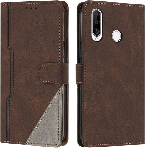 Coque Pour Huawei P30 Lite/Nova 4e, Housse En Cuir Pu Portefeuille, Etui De Protection A Rabat Magnetique Coque Pour Huawei P30 Lite/Nova 4e, Marron