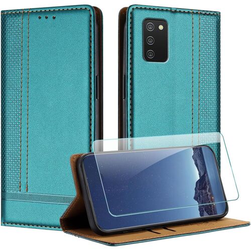 KAL-Coque Pour Samsung Galaxy A02S (164Mm) / M02S + Protecteur D'Écran, Etui À Rabat Pochette De Portefeuille Pour Samsung A02S Avec [Fermeture Magnétique][Stand Fonction][Porte Cartes] - Vert