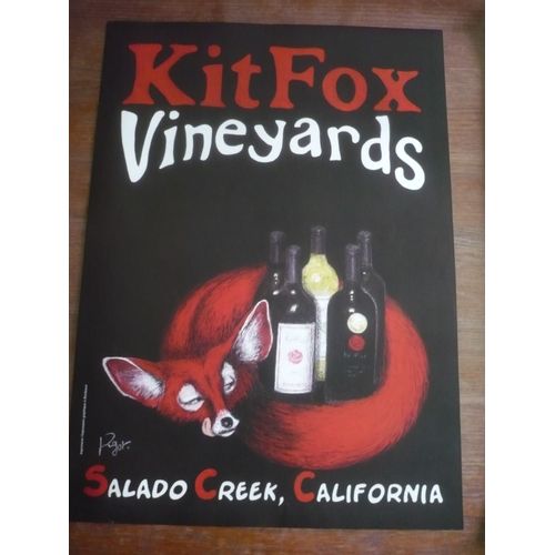 Poster /Affiche : Kit Fox – Vineyards - Salado Creek California - Dimension 70x50
