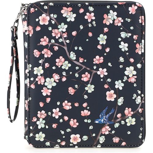 ERYI-120 Trous Trousse De Crayon, Sac De Crayon Pour Dessinateur Ou Amateur De Peinture (Fleur De Prunier)