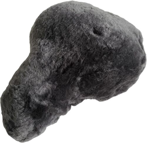 Housse De Selle De Vélo En Peau D'agneau-Housse De Selle De Vélo En Laine Mérinos-Peau De Mouton-Housse De Siège D'hiver Chaude (Gris,30 X 25 Cm (Taille L))