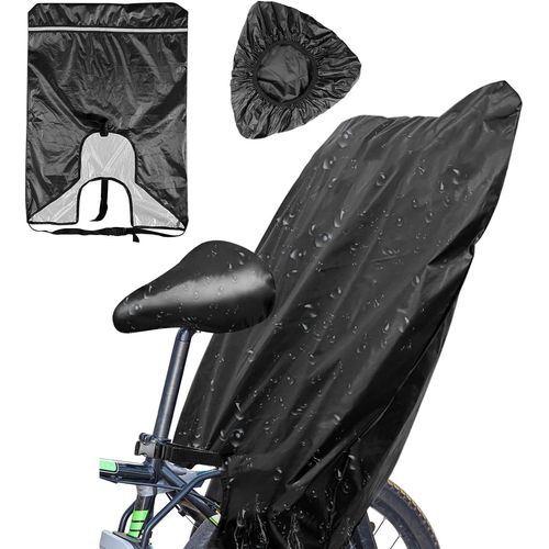 Kal-Protection Contre La Pluie Pour Siège De Vélo Pour Enfant - Oxford 420d - Protection Contre La Pluie - Imperméable - Pour Siège Enfant - Noir - Avec Bandes Réfléchissantes Pour Tous Les Sièges