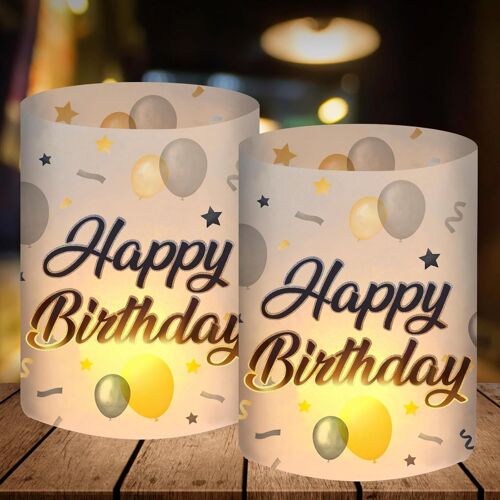 Lot De 12 Photophores-Décoration De Table D'anniversaire Pour Femmes,Hommes,Filles,Garçons Et Enfants-Convient Pour Bougies Chauffe-Plat Ou Autres Bougies